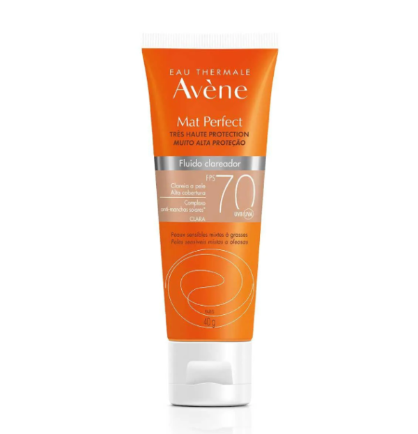 Protetor Solar Facial Avène Mat Perfect FPS 70 Fluido Clareador Claro 40g