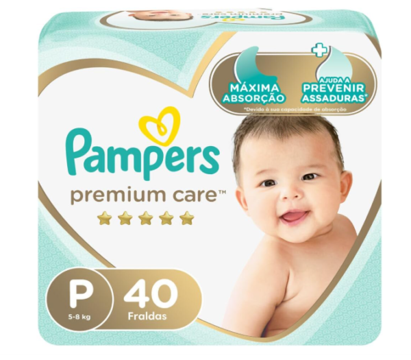 Fralda Pampers Premium Care P com 40 unidades