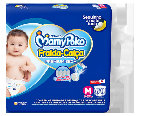 MamyPoko Fralda Calça Premium Seca M 68 Unidades